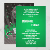 5x7 Green DJ Spin Platenspeler Quinceanera Uitnodi Kaart (Voorkant / Achterkant)