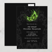 5x7 Green Masquerade Kerstmis XMAS-uitnodiging Kaart (Voorkant / Achterkant)