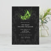 5x7 Green Masquerade Kerstmis XMAS-uitnodiging Kaart (Staand voorkant)