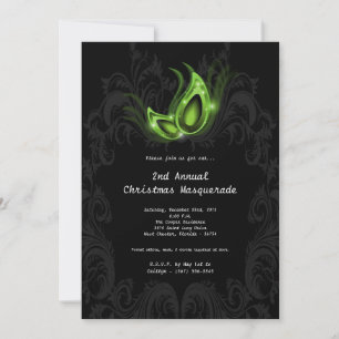 5x7 Green Masquerade Kerstmis XMAS-uitnodiging Kaart