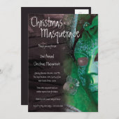 5x7 Green Masquerade Kerstmis XMAS-uitnodiging Kaart (Voorkant / Achterkant)