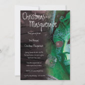 5x7 Green Masquerade Kerstmis XMAS-uitnodiging Kaart (Voorkant)