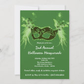 5x7 Green Masquerade Kerstmis XMAS-uitnodiging Kaart (Voorkant)