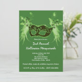 5x7 Green Masquerade Kerstmis XMAS-uitnodiging Kaart (Staand voorkant)