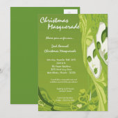 5x7 Green Masquerade Kerstmis XMAS-uitnodiging Kaart (Voorkant / Achterkant)
