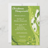 5x7 Green Masquerade Kerstmis XMAS-uitnodiging Kaart (Voorkant)