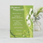 5x7 Green Masquerade Kerstmis XMAS-uitnodiging Kaart (Staand voorkant)