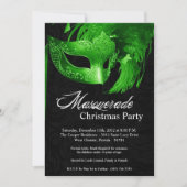 5x7 Green Masquerade Kerstmis XMAS-uitnodiging Kaart (Voorkant)