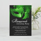 5x7 Green Masquerade Kerstmis XMAS-uitnodiging Kaart (Staand voorkant)