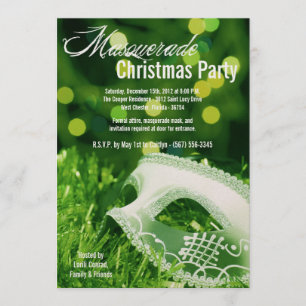 5x7 Green Masquerade Kerstmis XMAS-uitnodiging Kaart