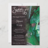 5x7 Green Masquerade Sweet 16 Birthday Invitation Kaart (Voorkant)