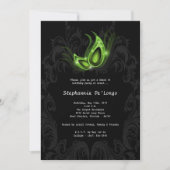 5x7 Green Masquerade Sweet 16 Birthday Invitation Kaart (Voorkant)