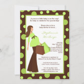 5x7 Green Modern Mod Ma Baby shower Invitation Kaart (Voorkant)