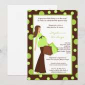 5x7 Green Modern Mod Ma Baby shower Invitation Kaart (Voorkant / Achterkant)