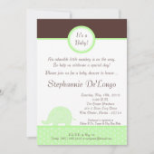5x7 Green Neut Mod Elephant Baby shower Invitation Kaart (Voorkant)