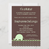 5x7 Green Neut Mod Elephant Baby shower Invitation Kaart (Voorkant)