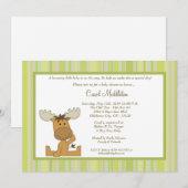 5x7 Green Woodland Moose Baby shower Invitation Kaart (Voorkant / Achterkant)