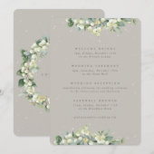 5x7 Greige Sneeuwbes+Eucalyptus Trouwprogramma (Voorkant / Achterkant)
