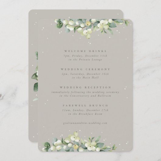 5x7 Greige Snowberry + Eucalyptus trouwroute (Voorkant / Achterkant)