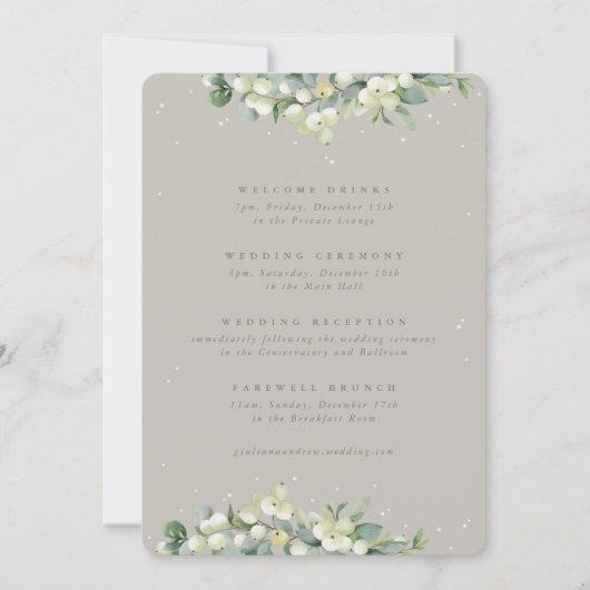 5x7 Greige Snowberry + Eucalyptus trouwroute (Voorkant)