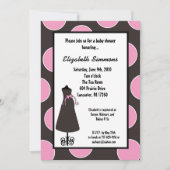 5x7 Grey Pink Silhouette Baby shower Uitnodiging (Voorkant)