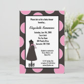 5x7 Grey Pink Silhouette Baby shower Uitnodiging (Staand voorkant)