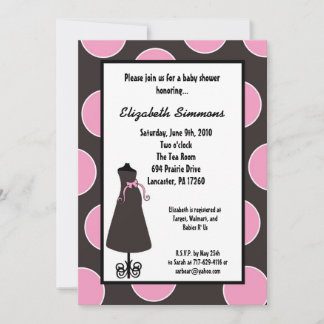 5x7 Grey Pink Silhouette Baby shower Uitnodiging