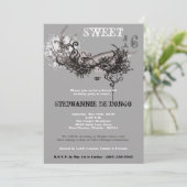 5x7 Grijs Masquerade Sweet 16 Verjaardag Uitnodigi Kaart (Staand voorkant)