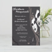 5x7 Grijs Zilver Masquerade Kerstuitnodiging Kaart (Staand voorkant)