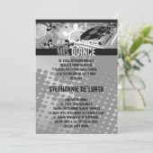 5x7 Grijze DJ Spin Platenspeler Quinceanera Uitnod Kaart (Staand voorkant)