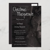 5x7 Grijze Masquerade Kerstmis XMAS Uitnodiging (Voorkant / Achterkant)