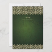 5x7 Groen Goud Kant Bruiloft Print of DOWNLOAD Kaart (Achterkant)