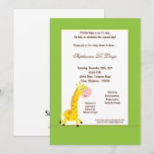 5x7 Groene Giraffe Baby shower Uitnodiging (Voorkant / Achterkant)