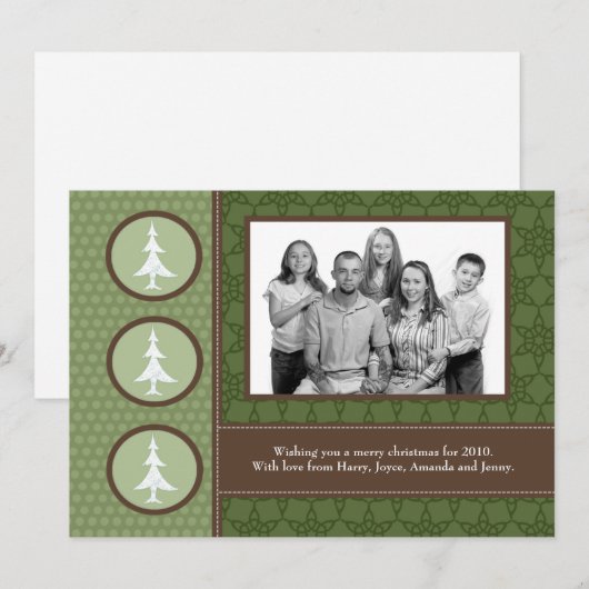 5x7 Groene Kerstbomen FOTO Kerst Kaart (Voorkant / Achterkant)