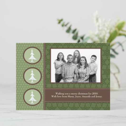 5x7 Groene Kerstbomen FOTO Kerst Kaart (Staand voorkant)