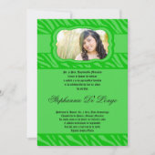 5x7 groene zebra print patroon quinceanera uitnodi kaart (Voorkant)