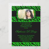 5x7 groene zebra print Quinceanera uitnodiging (Voorkant)