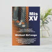 5x7 Grunge Sneaker Quinceanera Birthday Uitnodigin Kaart (Staand voorkant)