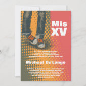 5x7 Grunge Sneaker Quinceanera Verjaardag Uitnodig Kaart (Voorkant)