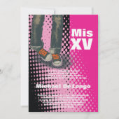 5x7 Grunge Sneaker Quinceanera Verjaardag Uitnodig Kaart (Voorkant)