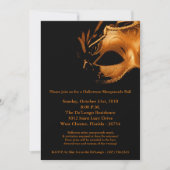 5x7 Halloween Masquerade Ball Mask Invitation Kaart (Voorkant)