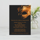 5x7 Halloween Masquerade Ball Mask Invitation Kaart (Staand voorkant)