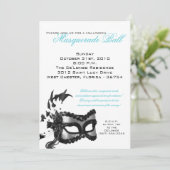 5x7 Halloween Masquerade Ball Mask Invitation Kaart (Staand voorkant)