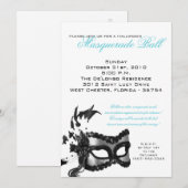 5x7 Halloween Masquerade Ball Mask Invitation Kaart (Voorkant / Achterkant)