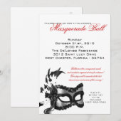 5x7 Halloween Masquerade Ball Mask Invitation Kaart (Voorkant / Achterkant)