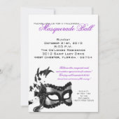 5x7 Halloween Masquerade Ball Mask Invitation Kaart (Voorkant)