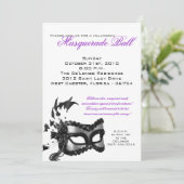 5x7 Halloween Masquerade Ball Mask Invitation Kaart (Staand voorkant)