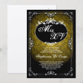 5x7 Hanger Broach Quinceanera Verjaardag Uitnodigi Kaart (Voorkant / Achterkant)