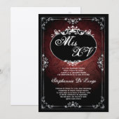 5x7 Hanger Broach Quinceanera Verjaardag Uitnodigi Kaart (Voorkant / Achterkant)