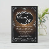 5x7 Hanger Broach Sweet 16 Verjaardag Uitnodiging (Staand voorkant)